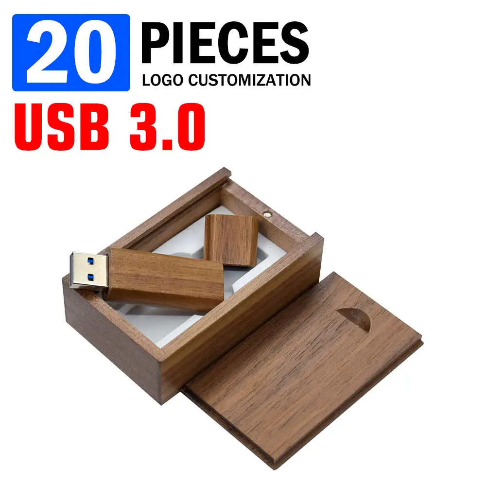 

20PCS per lot Free Logo Wooden USB 3.0 wood usb flash drive pendrive 4GB 8GB 16GB 32GB 64GB memory stick wholesale for wedding