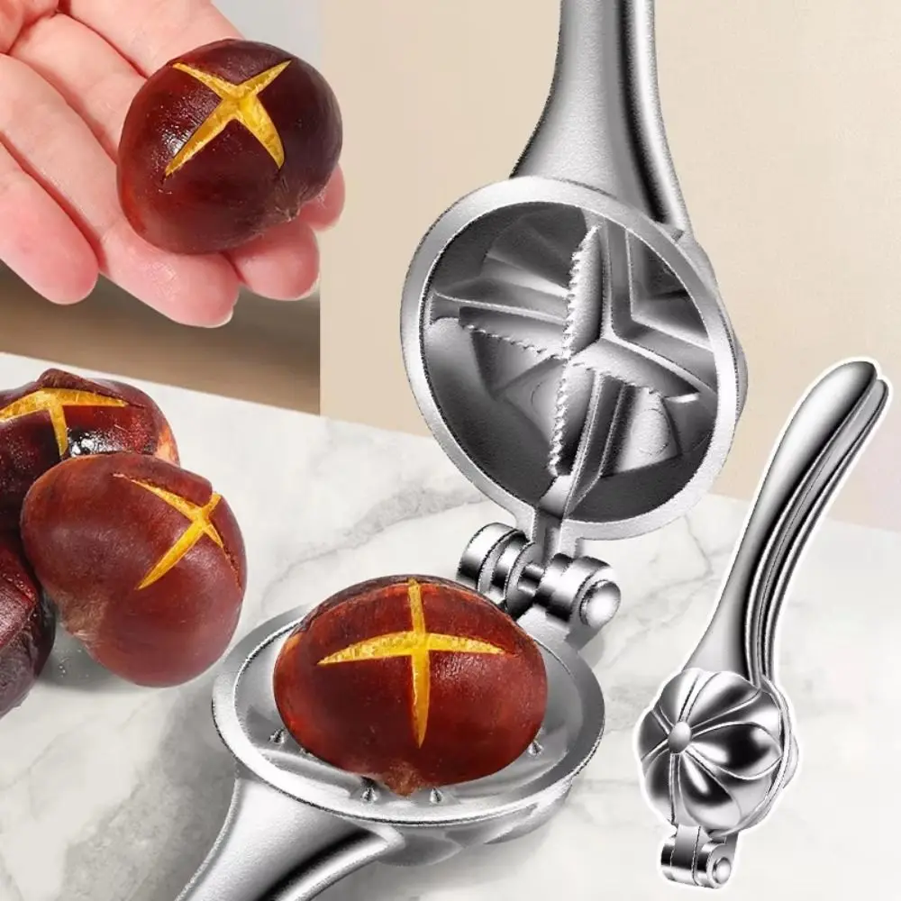 

Cross Design Chestnut Opener Manual Non-slip Nut Cracker Sheller Labor-saving Highly Efficient Chestnut Clip Kitchen Gadgets
