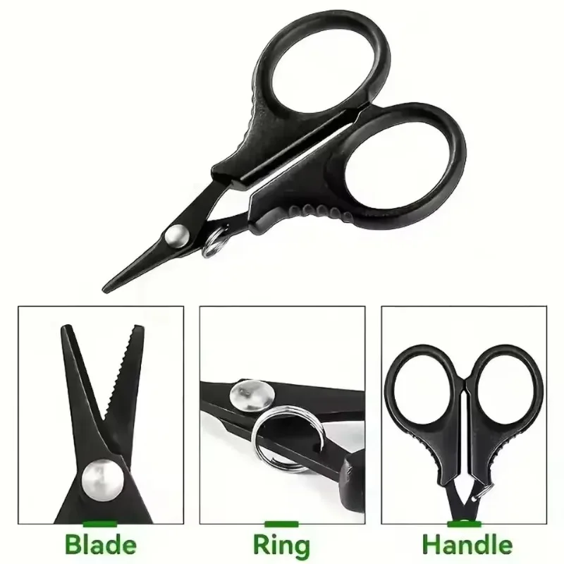 1/2 Stück Multifunktionale Angelzange aus Edelstahl und Titan-beschichtetem Stahl für Angelschnur, PE-Schnur, Nylon- und Carbonschnur