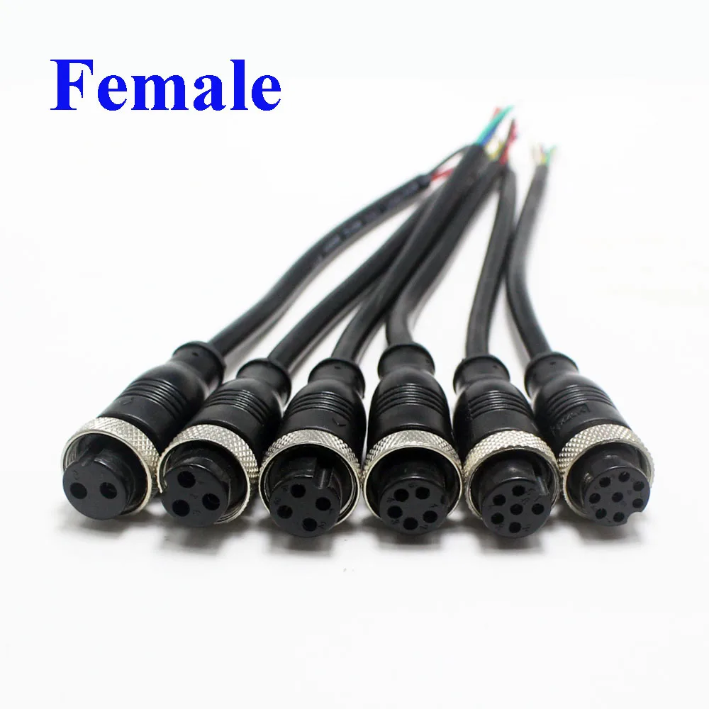 1set 20cm M16 GX16 2/3/4/5/6/8 Pin Aviation Cable M16 Signal Wire Male / Female Plug for Car Camera/ DVR & CCTV Monitor