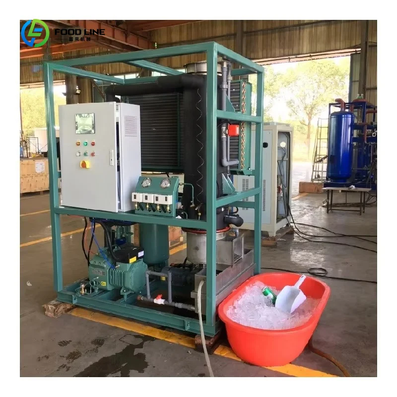 Ice Tube Machine 1 5 Tons Daily Industrial Grade for Ice Drinking and Seafood Cooling Commercial Custom