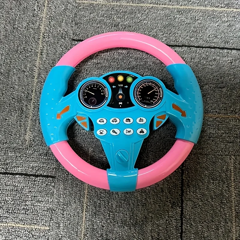 Novo volante infantil com luz led brinquedo simula condução de 360 graus de rotação música volante brinquedos educativos
