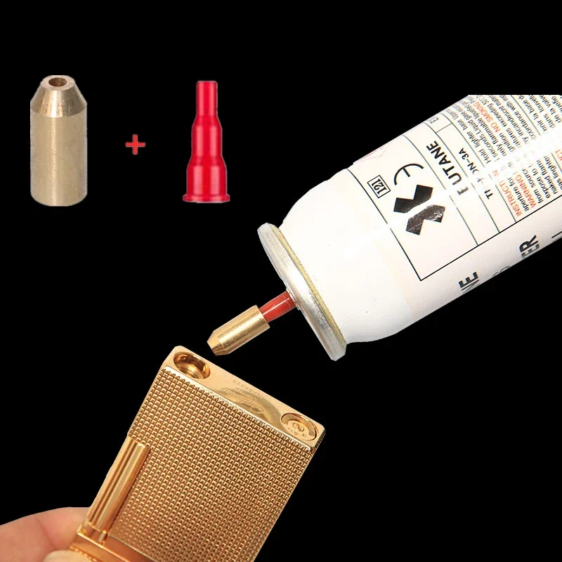 2 In 1 Reusable Copper Gas Nozzle Adapter & Plastic Butane Refill Head For Dupont L2/Gatsby Gas Connector Lighter Gas Exchange