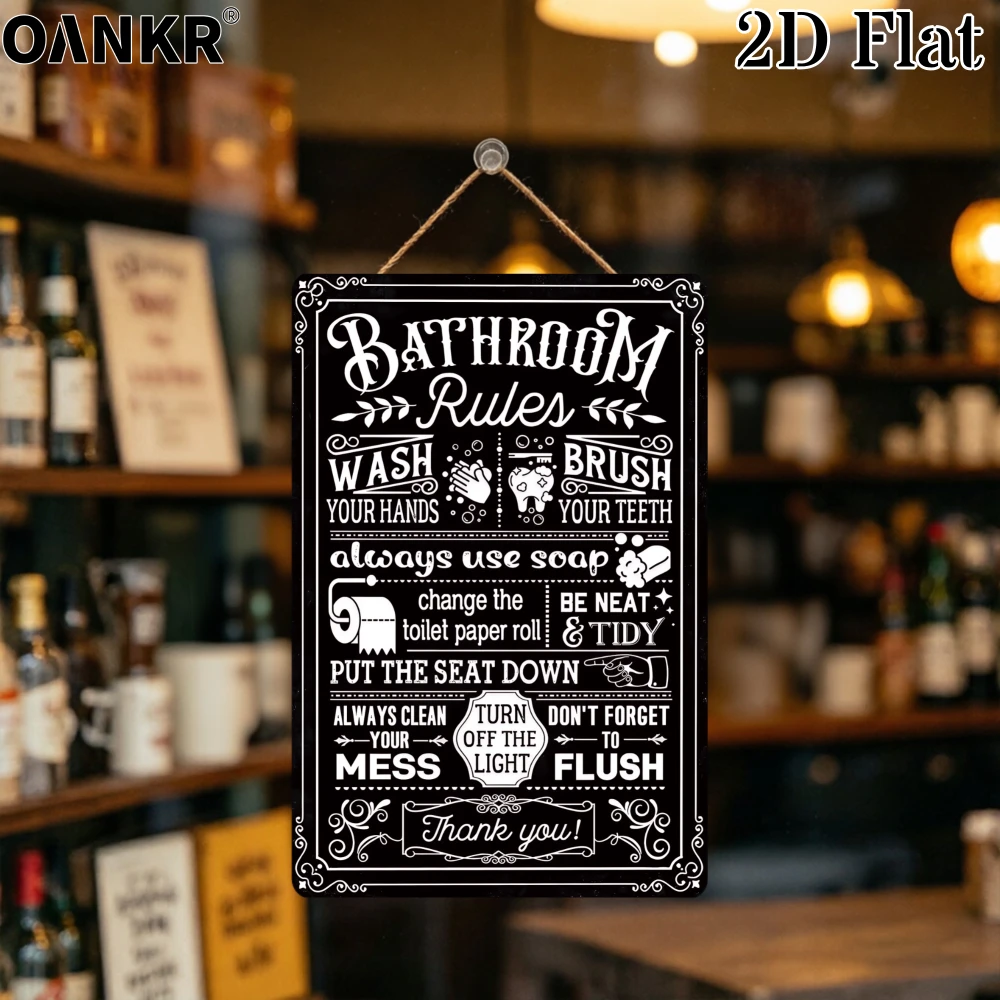 Vintage Bathroom Rules Poster  - огляд і ціна Home Bathroom Etiquette