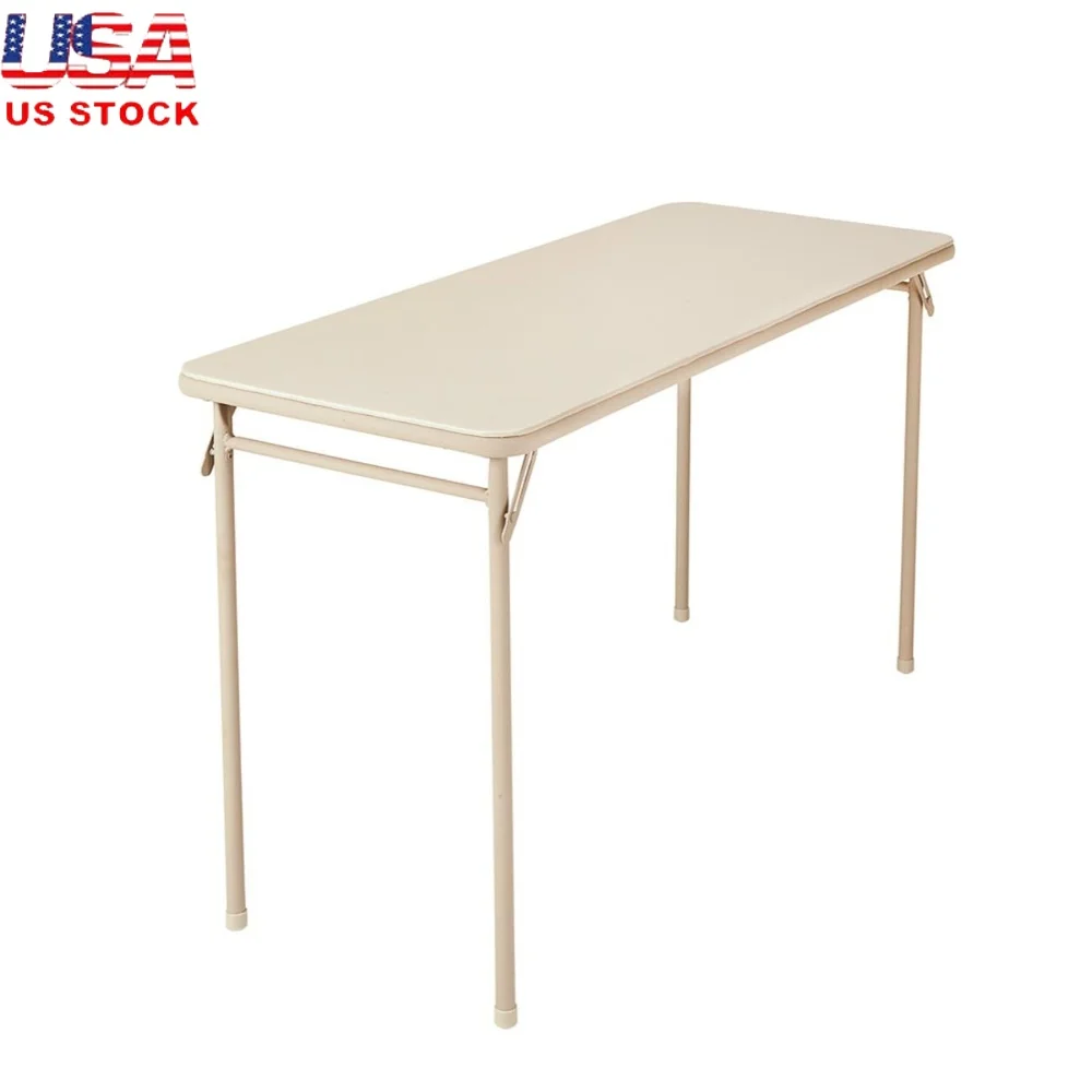 

Durable Vinyl Top Folding Table Lightweight Portable Stain Resistant Easy Clean Compact Storage Ideal Crafting Office Use Indoor