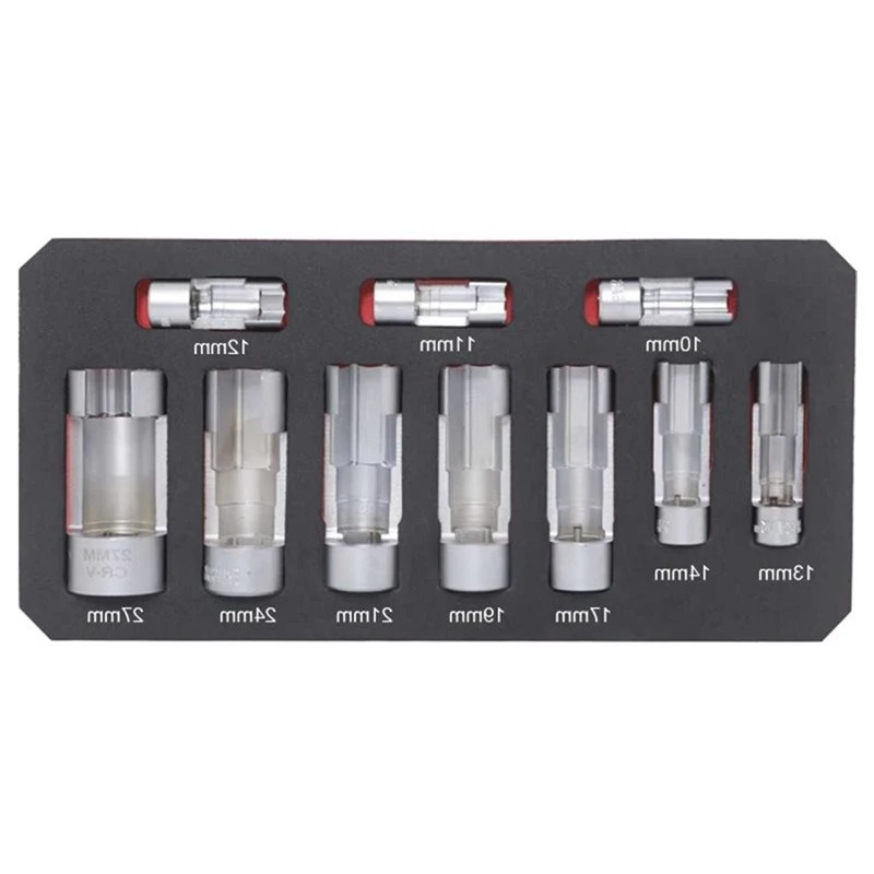 A48P-For Vehicle Maintenance Automotive Oxygen Sensor Socket Wrench Remover And Thread Chaser Tool Set 10Pcs 10-27Mm New
