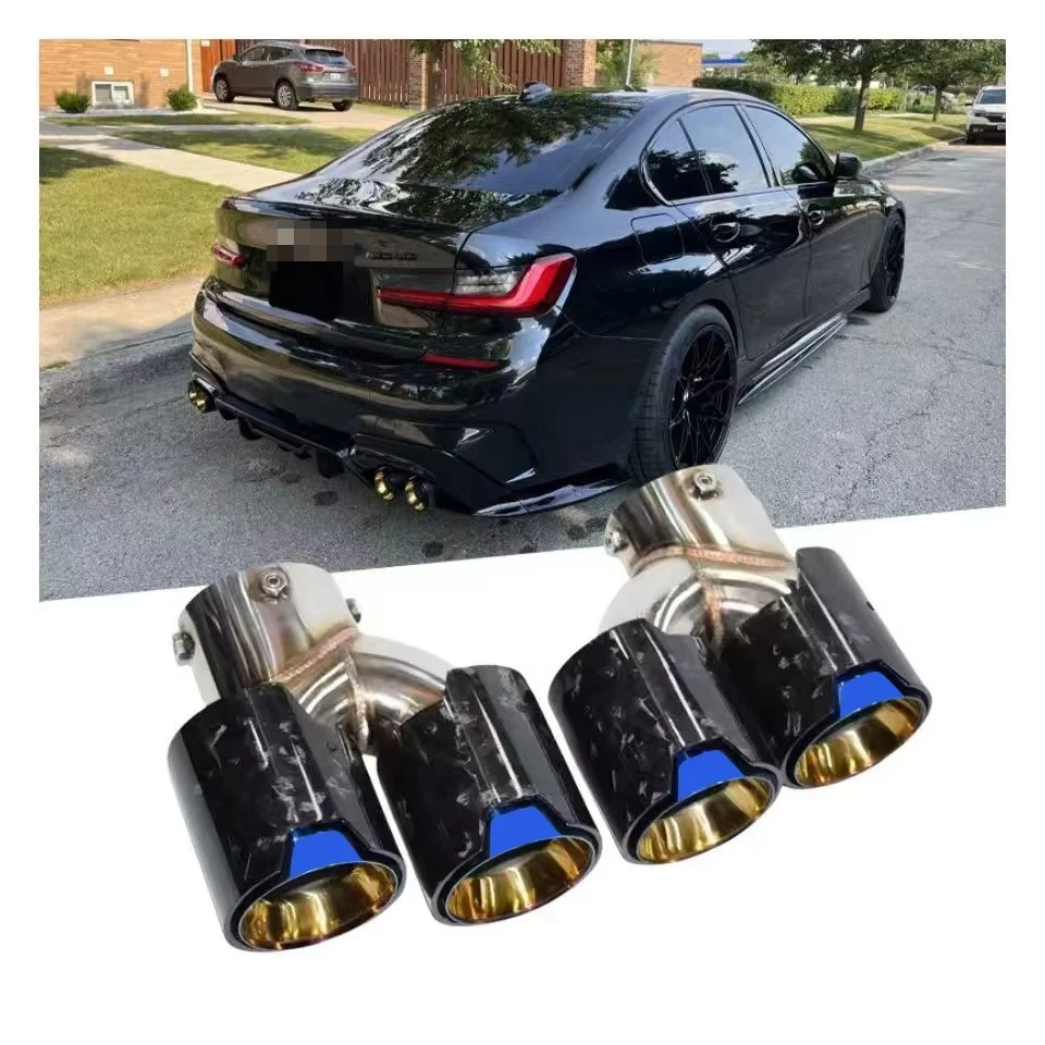 

DEX Exhaust Tip For BMW M240 M340 M440 G20 G21 G23 G42 CarbonFiber M Power 4 Outlet Forged Blue New Generation Muffler Tail Pipe
