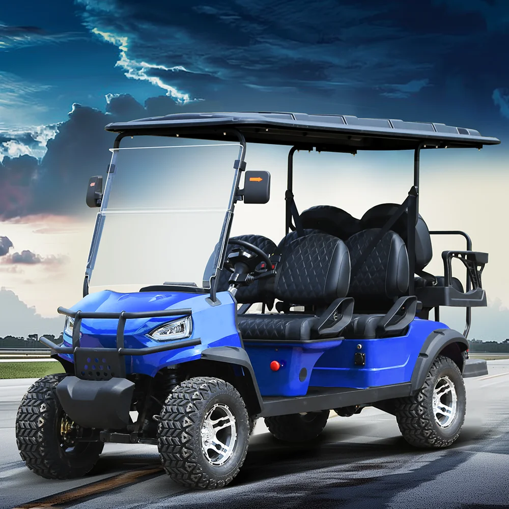 6 Seater Lithium Battery Golf Car Adults Scooter 48V 60V 4000W 7000W 4+2 Seat Electric Golf Cart