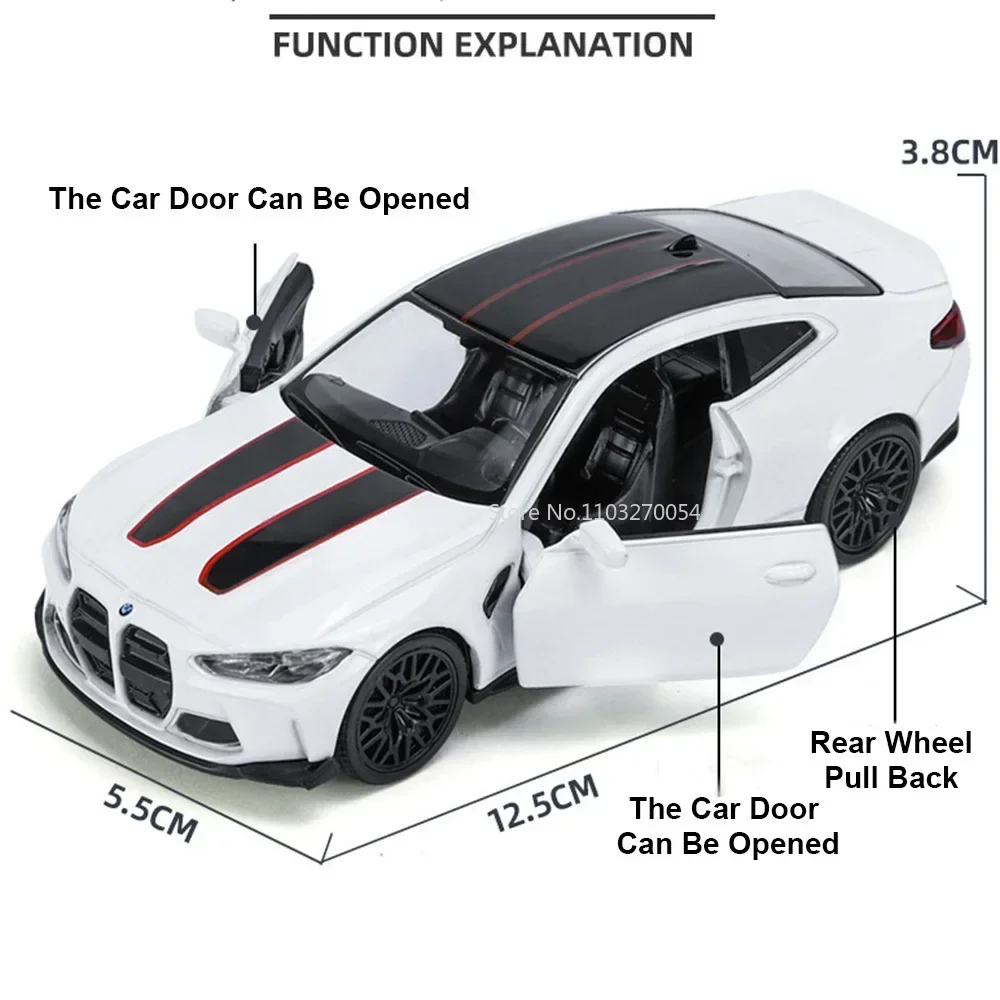 1:36 BMW M4 M3 modelos de coches aleación Diecasts cuerpo de Metal juguetes puertas abiertas tirar hacia atrás vehículos en miniatura colección chico regalo de Navidad
