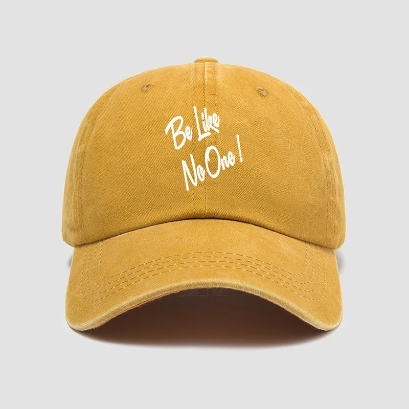 

Wholesale "Be Like No One" Letter Pizza Hat Embroidery Cotton Print Baseball Cap Can Print Your Logo
