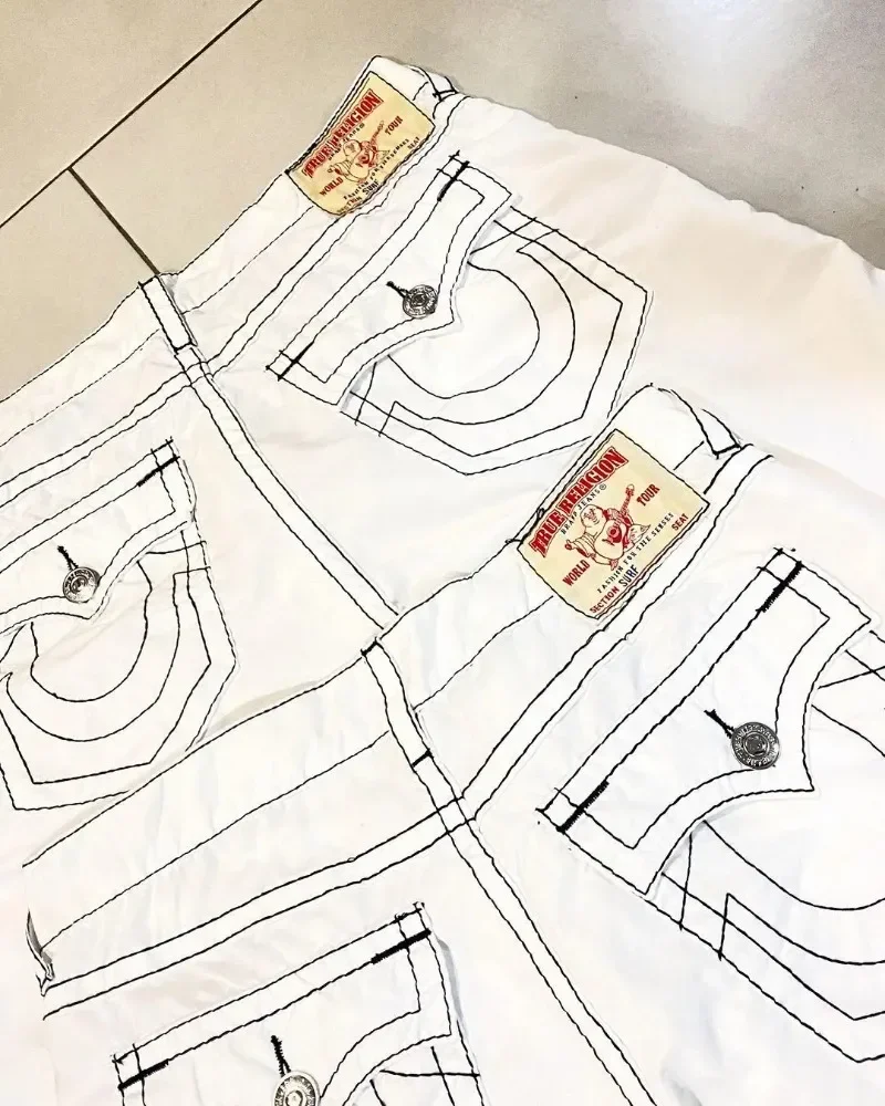 Pantalones cortos de mezclilla de pierna ancha para hombres y mujeres, pantalones de calle alta, sueltos, rectos, de verano, Y2k