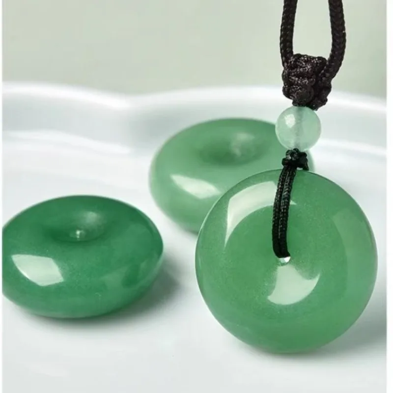 Natural Dongling Jade Peace Buckle Pendant lake green safe necklace pendant amulet lover necklace sign jade pendant necklace