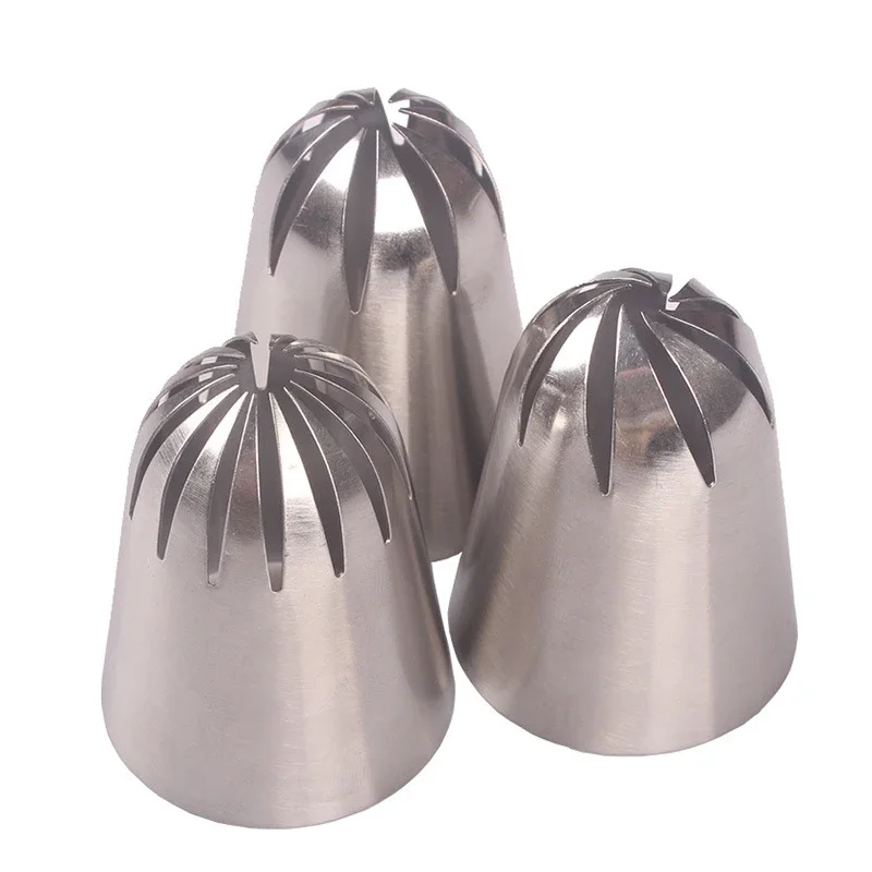 #901#902#903 3pcs Stainless Steel Nozzle Icing Piping Set Russian Tips Pastry Kitchen Decorating Cupcake Baking Tools