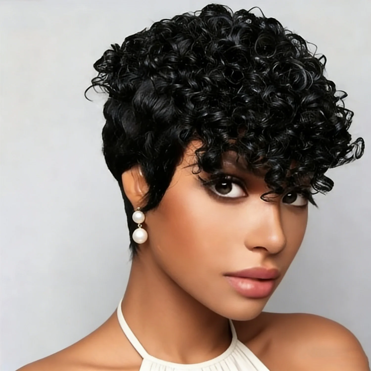 Short Curly Pixie C…
