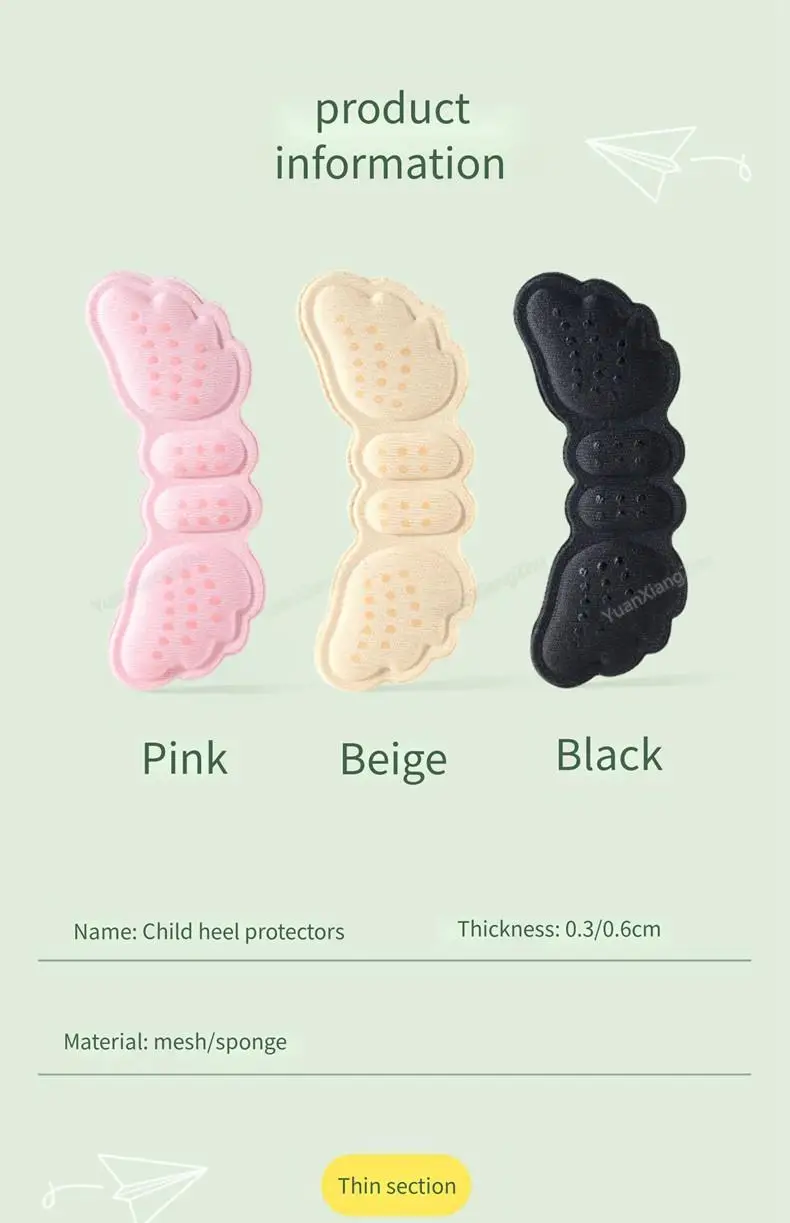 Kinder-Fersenpolster, Einsätze, Schuhrücken für Turnschuhe, Fersenaufkleber, Schuhgrößenreduzierer, Fußpflege, Fersenschutz für Damenschuhe – Detail 14