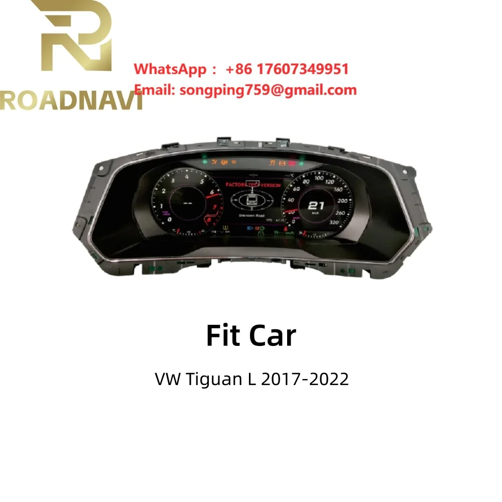 RoadNavi Car Auto Speedometer for VW Tiguan L 2017-2022 LCD Digital Cluster Car Upgrade Dashboard Instrument