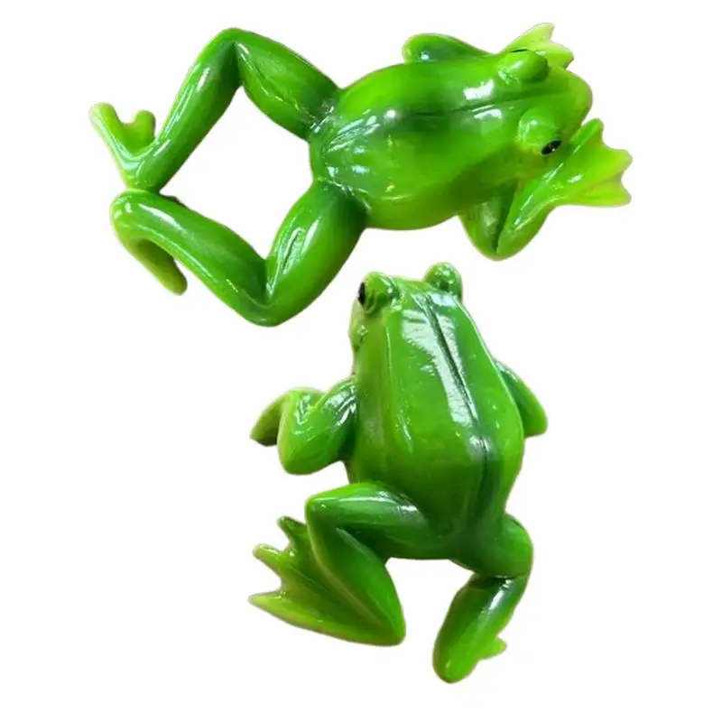 

Садовая статуя лягушки, фигурка животного, декор вазы, реалистичная подвесная статуя лягушки, набор из 2 шт. для террариума, ваза для цветов, патио, заднего двора