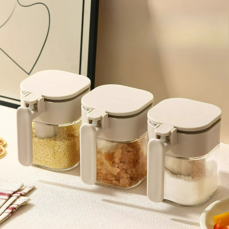 Kitchen Seasoning Tank Household Seasoning Bottle Sealed Salt Tank Moisture-proof Seasoning Storage Box Cumin Seasoning Box