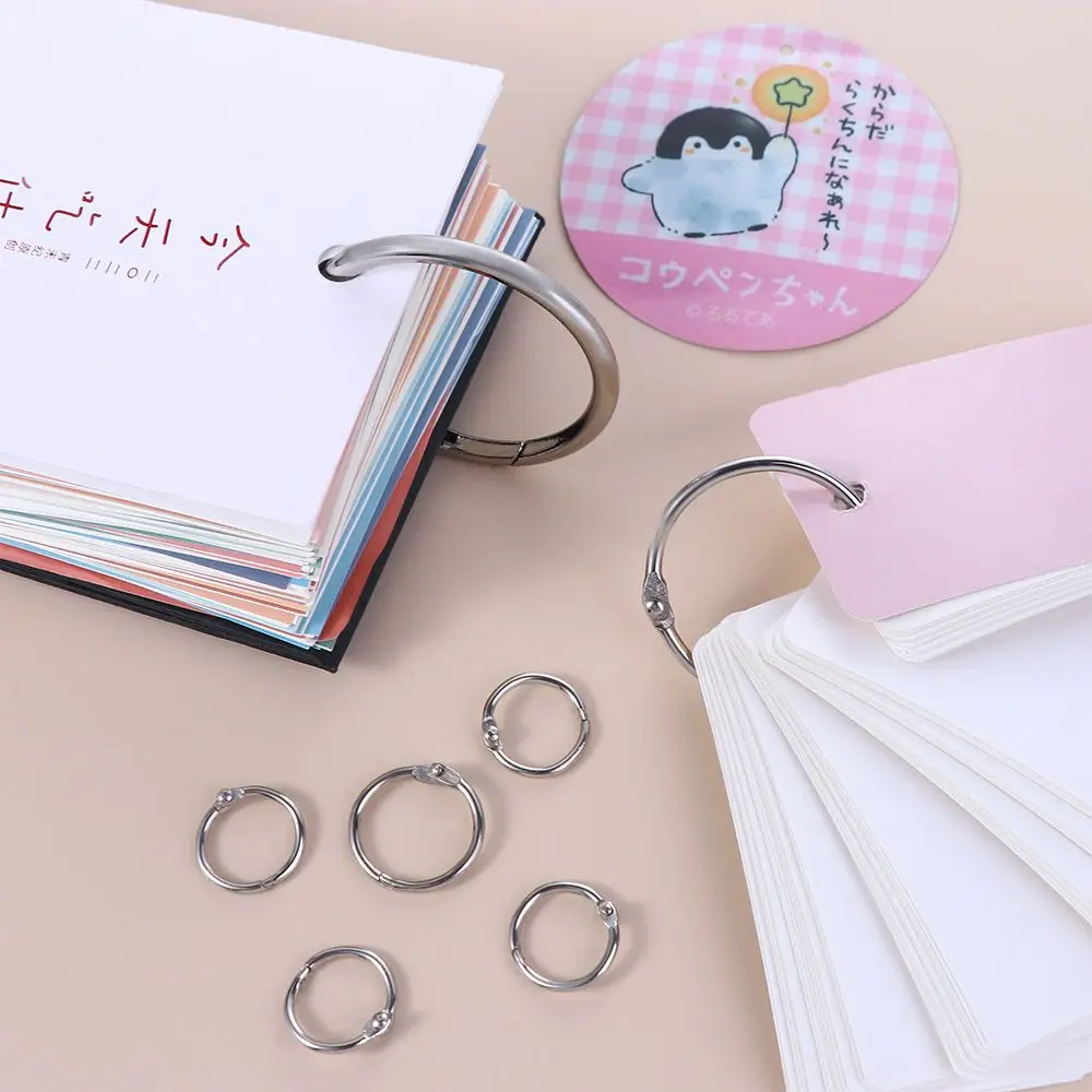 Split Ring DIY Albums Binding Supplies Circle Book Binder Metal Ring Binder Loose-leaf Book Hoops Hinged Rings Keychain