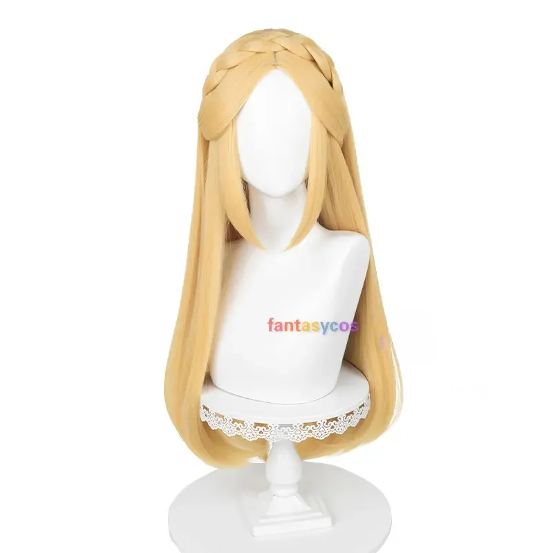 شعر مستعار مضفر بأذني قزم للنساء ، شعر اصطناعي ، مقاوم للحرارة ، الأميرة زيلدا ، شقراء ، عيد هالواين ، تنفس البرية