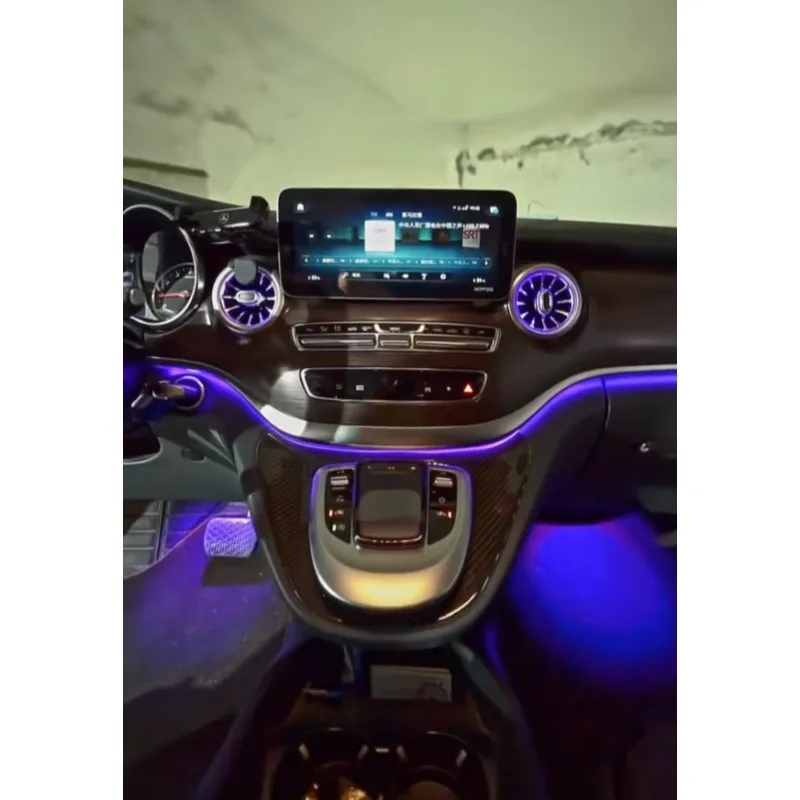 W447 V Class Smart RGB Atmosphere Bar Kit, 64 Color Dynamic LED Interior Ambient Light V260 MPV Mobile Control Mod Accessories