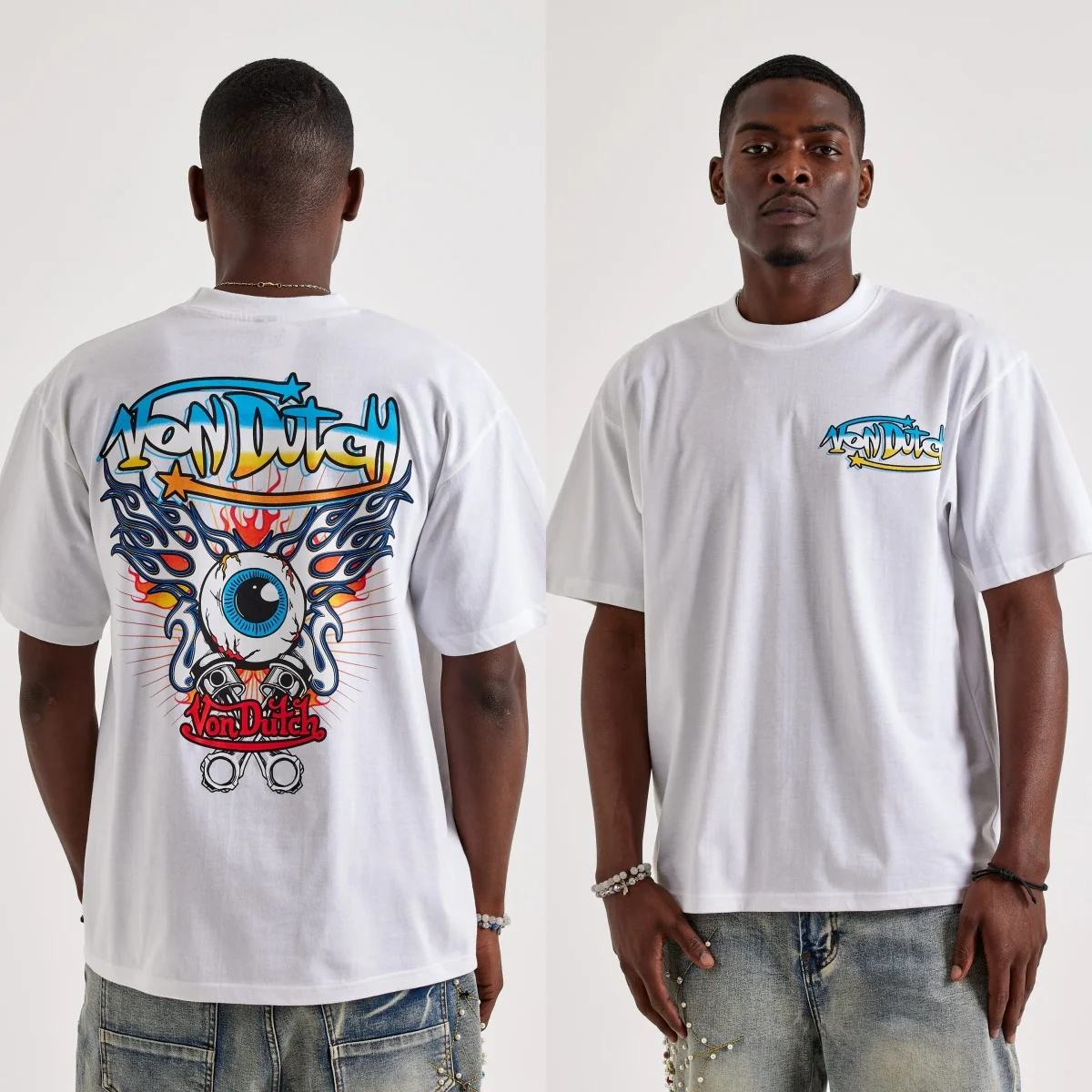 Kustom Kulture Flying Eye Von Retro Motorcycle Street Trendy Brand Graphic Tee Cotton Men Women T-Shirt Y2k Streetwear