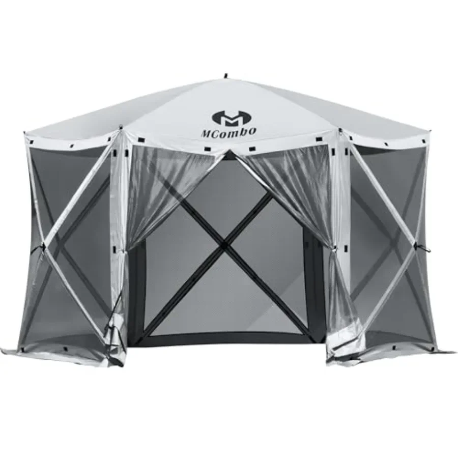 6-Sided Sned Outdoor Shelter with Netting Quick Setup Patio Pavilion No Wind Panels Included 1024
