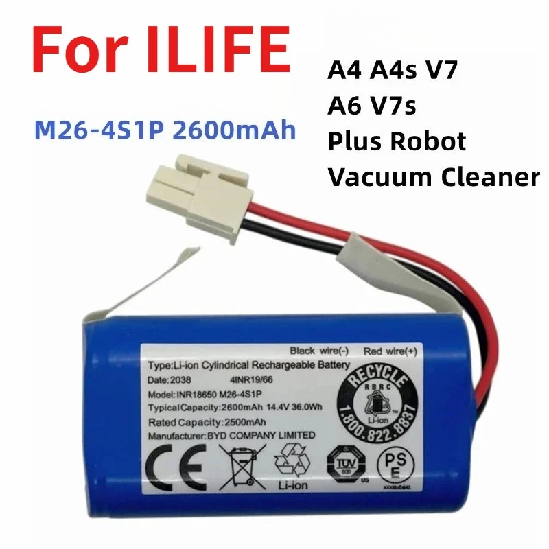 

Applicable to ILIFE Zhiyi A4S A6 Sweeper V7S X620 X623 X451 X431 Vacuum Cleaner Lithium Battery 14.8V 6800mAh