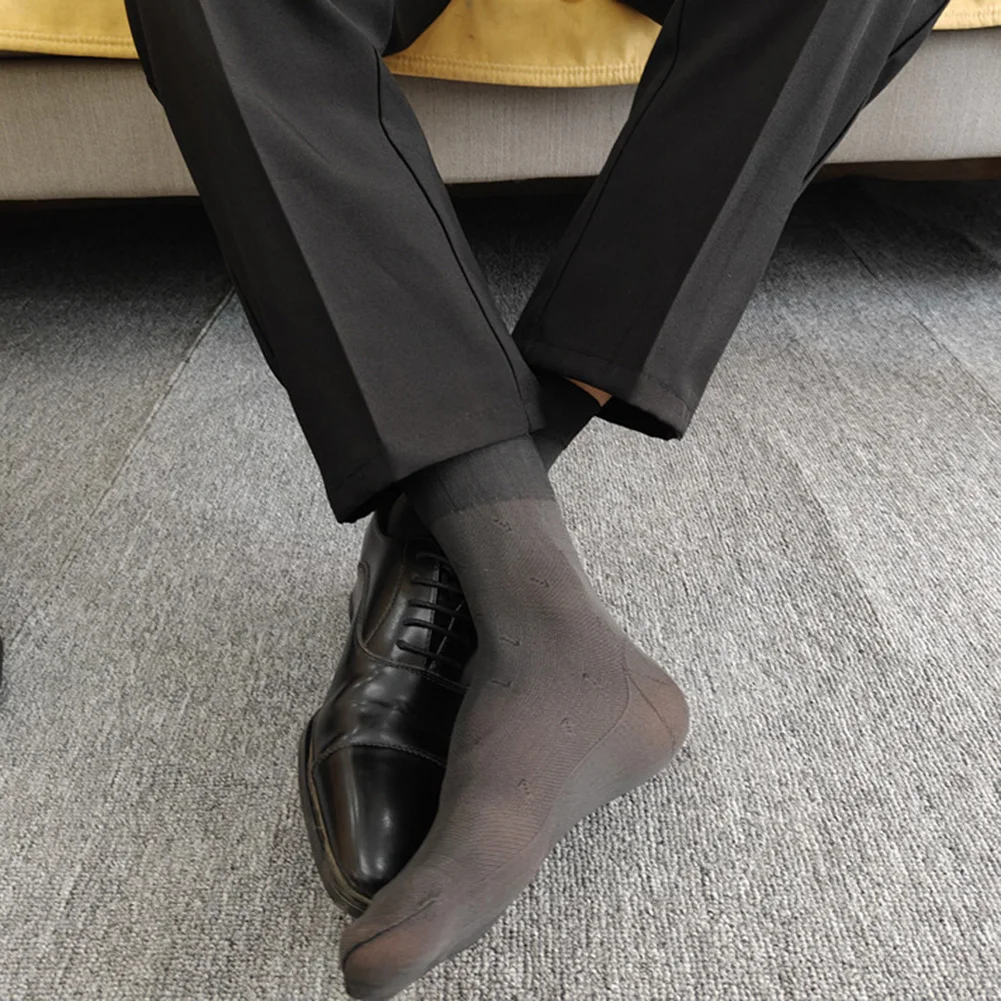 

Breathable Elastic Tube Socks for Men Ultrathin Sheer Dress Socks Suitable for Business Formal and Work Attire