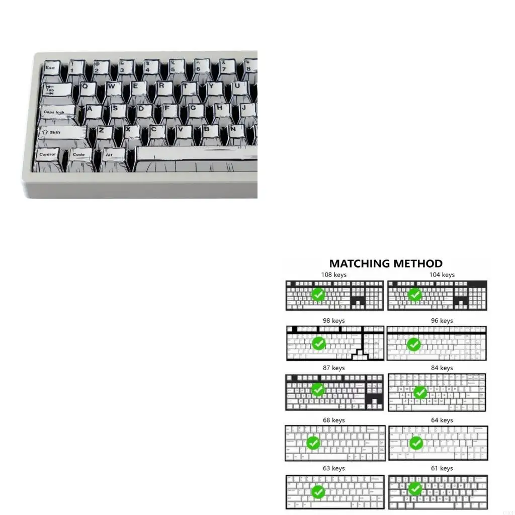 

C90F Thick PBT Keycaps Featuring Unique Graffiti Pattern ForTrendsetters And Creative Professional Keycap Set