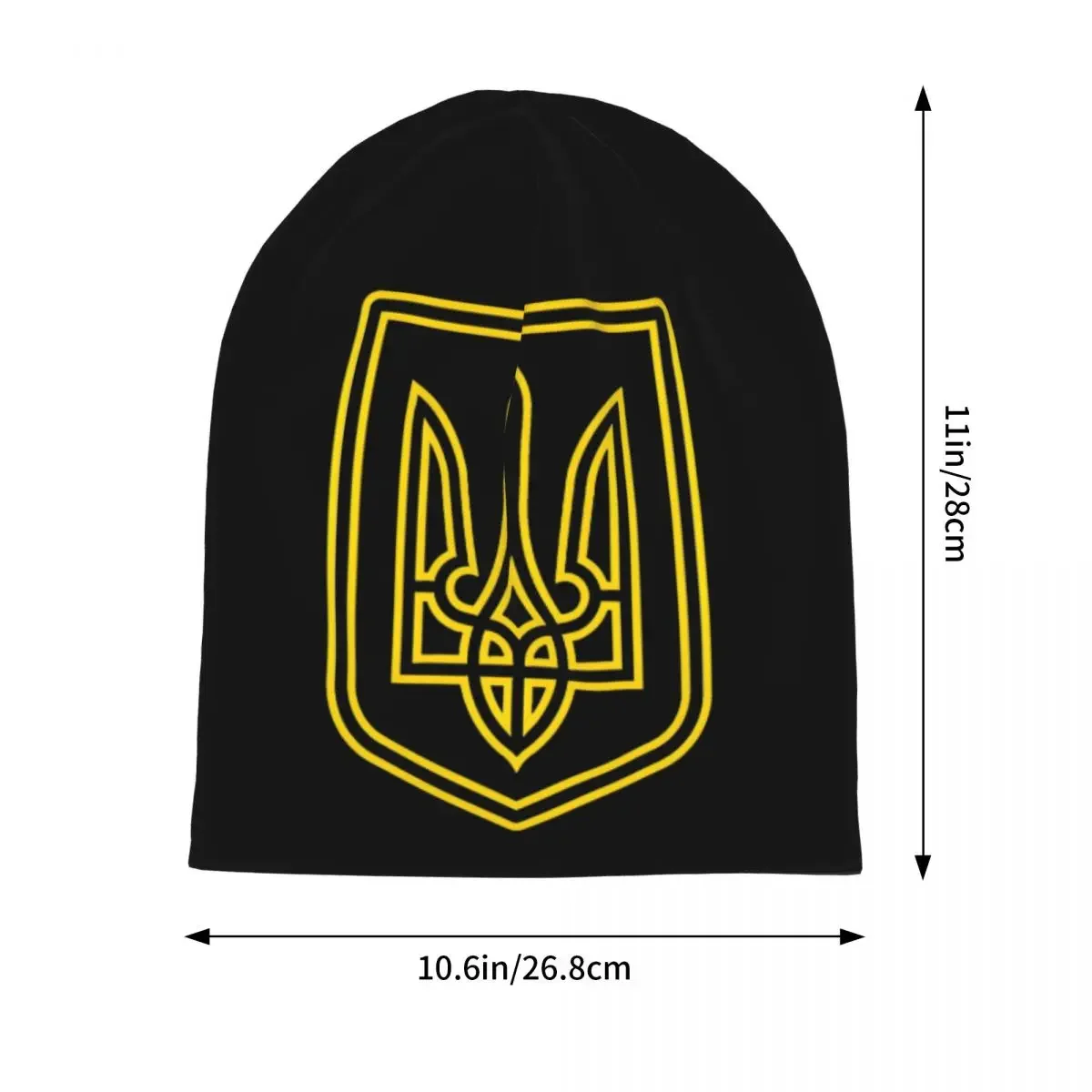 Tryzub Coat Of Arms Ukrainian Bonnet Hat Hip Hop Street Skullies Beanies Hat for Men Women Warm Thermal Elastic Caps