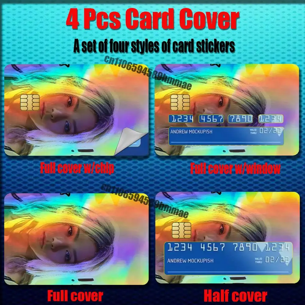 For Alice in Borderland Chishiya Usagi Yuzuha Credit Bank Sticker ID Access Card Cover Skin Rainbow Color Laser Stickers Film