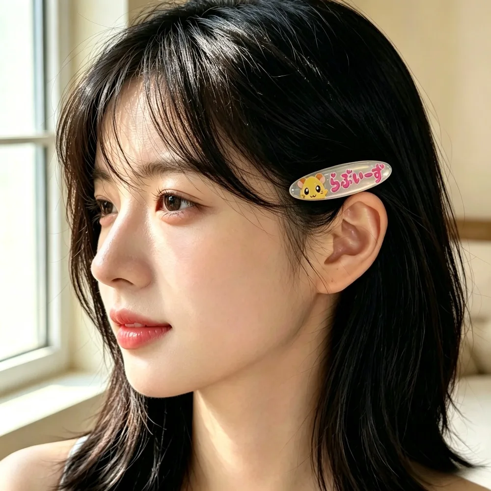 Cartoon Hamster Little Bear Animal Acrylic Hair Clips Sweet Korean Style Bangs Side Barrettes Cute Girls Hair Accessories