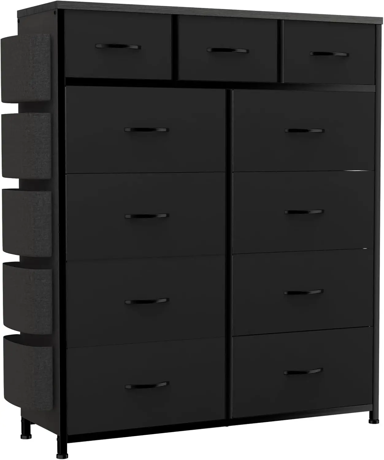 

Dresser for Bedroom with 11 Drawer, Dressers & Chests of Drawers with Side Pockets, Hooks, Fabric Storage Drawer, Steel Frame