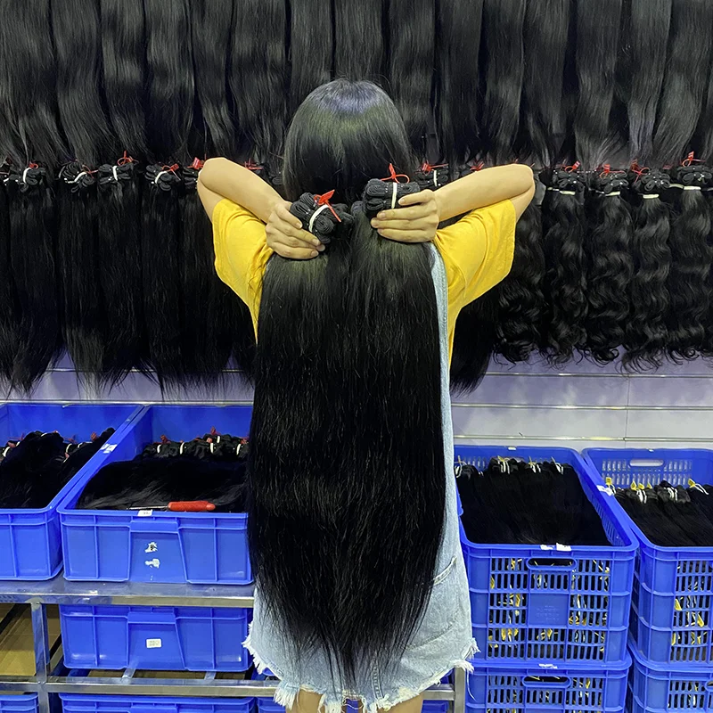 Wholesale 30 34 Inch human hair bundles Bulk Peruvian Bone Straight Bundles Remy Hair Weaving Tape In 100% Human HairExtension