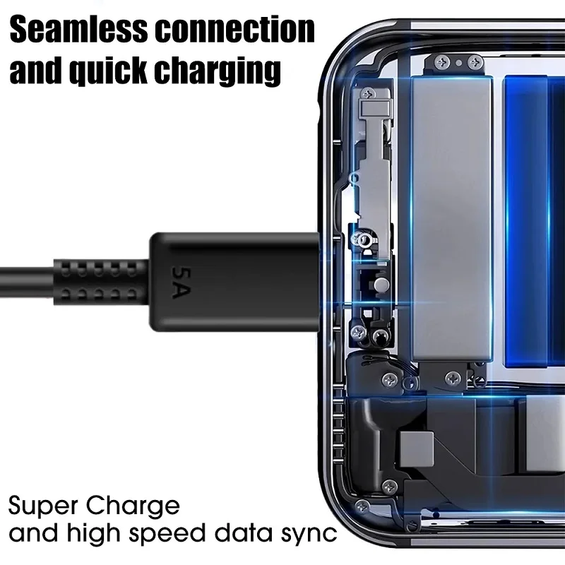Cable de carga súper rápida 5A PD 45W USB C doble para Samsung S22 S23 S24 Plus Note 20 Ultra A53 A54 A55, cable de datos de carga rápida 3