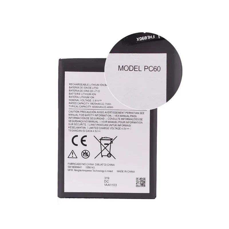 For Motorola MOTO G24 G54 5G /G54 Power 5G G64 5G XT2343 XT2343-2/5 XT2431 Hot Sale New PC60 6000mAh 3.91V Phone Battery +Tools