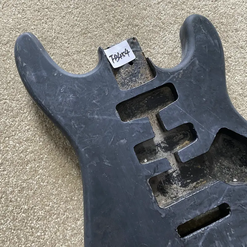 FB454 Paint Damages Unfinished ST Guitar Body Custom Order for 6 String Electric Guitar Replace and DIY Black Color