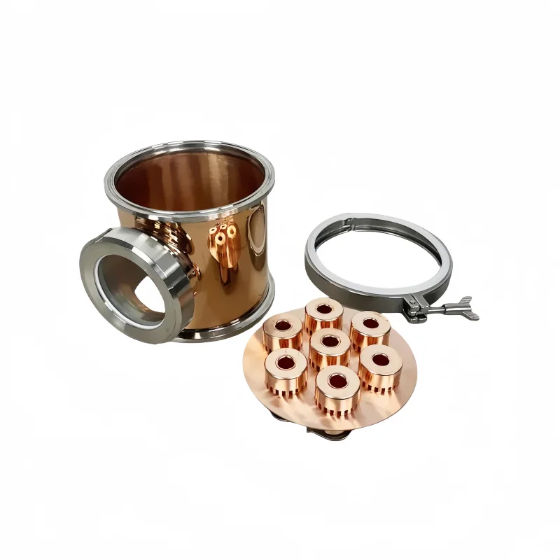 

НОВЫЙ 6 "OD166,7 мм медный смотровой стеклянный соединитель с набором медных пузырьковых пластин, Tri-Clamp 6 "* 6" * 3" дистилляционная колонна для домашнего пивоварения