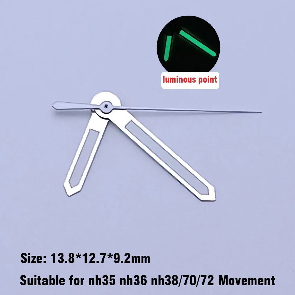 Зеленые светящиеся часы, аксессуары для рук, стрелки для NH35 NH36, автоматический механизм, аксессуары для часов, запчасти для наручных часов
