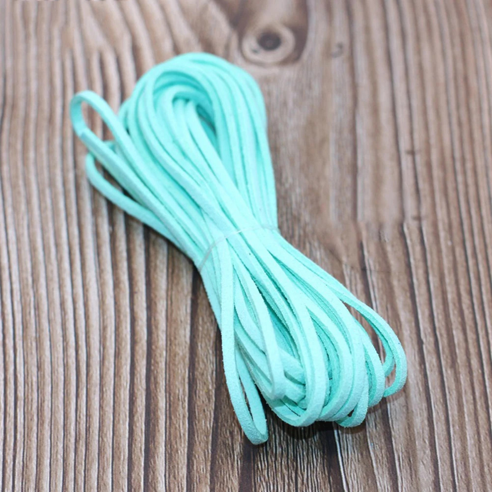 

6pcs 5 Meters 3mm Flat Faux Jewelry Cords Rope for Bracelet Necklace Making(Dark Grey, Blue, Green, Mint Green, Purple a