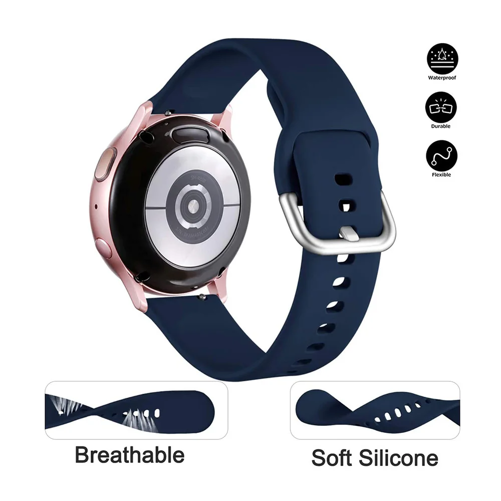 20mm Watch Strap for Samsung Galaxy Watch Active/Active 2 44mm 40mm/Galaxy Watch 3 41mm,20mm Soft Silicone Band Replacement easy