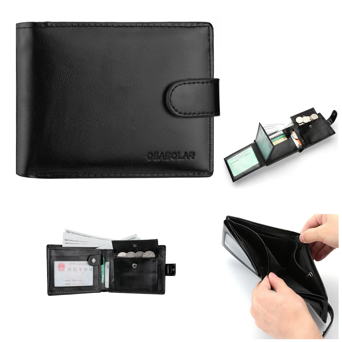 Men's Wallet Large Capacity Multi-Function Short Wallet Multi-slot Zipper Coin ID Credit Card Holder Men's Wallet