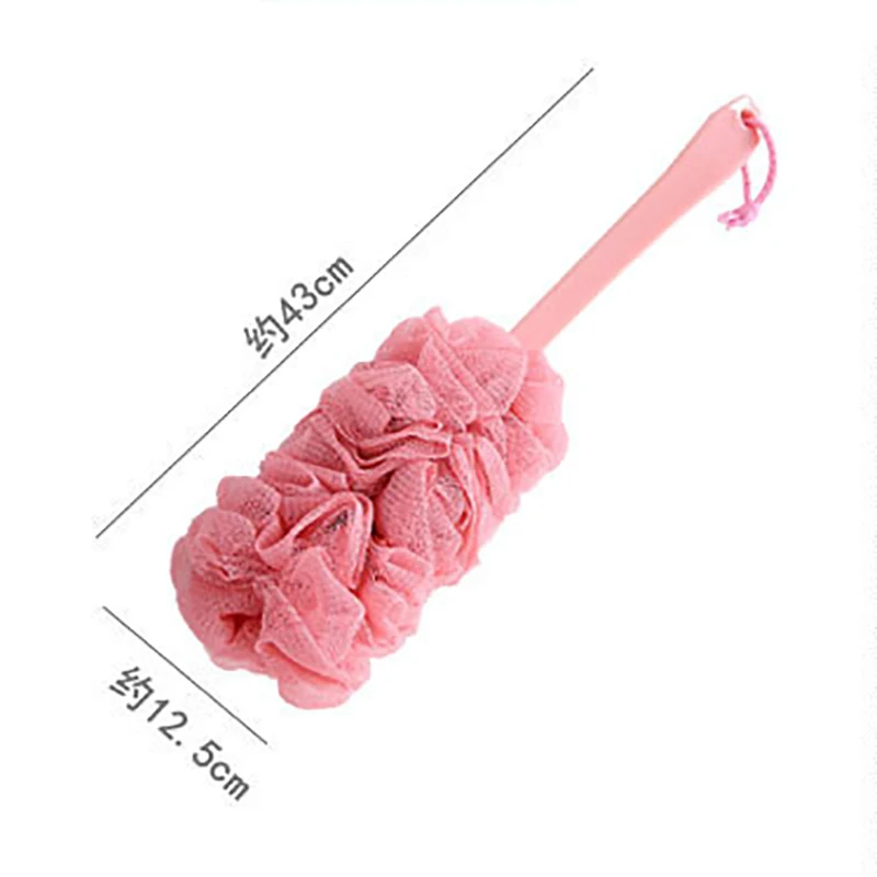 Bath Brush Long Handle Color Hanging Soft Mesh Wavy Bath Brush Scrub Back Body Bath Shower Scrubber Brush Bathroom Gadgets