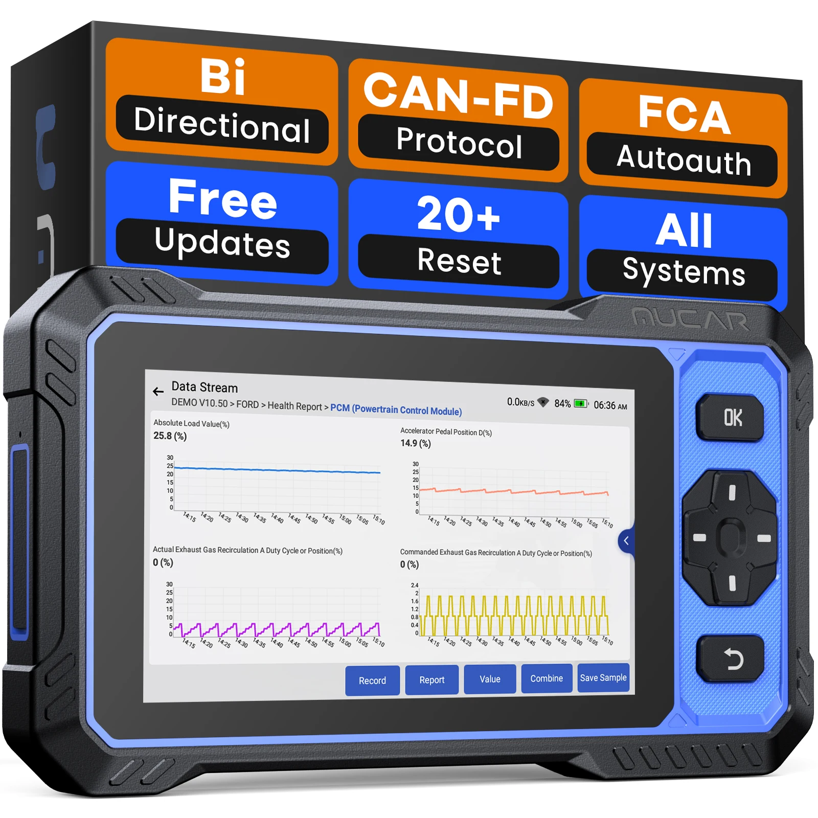 MUCAR 682 AI Professional Car Diagnostic Tool CANFD Bidirectional ECU Coding 20 Resets Full System Lifetime Free Obd2 Scanner