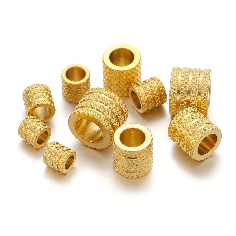 10Pcs Stainless Steel Big Hole Cylinder Loose Spacer Beads Charms for DIY Jewelry Making Bracelets Necklaces Findings Wholesale
