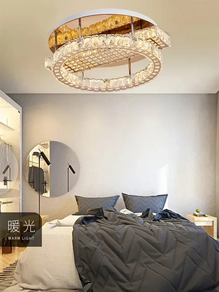 Led garland ceiling lamp simple modern acrylic bedroom living room balcony home round 2022 new year decoration
