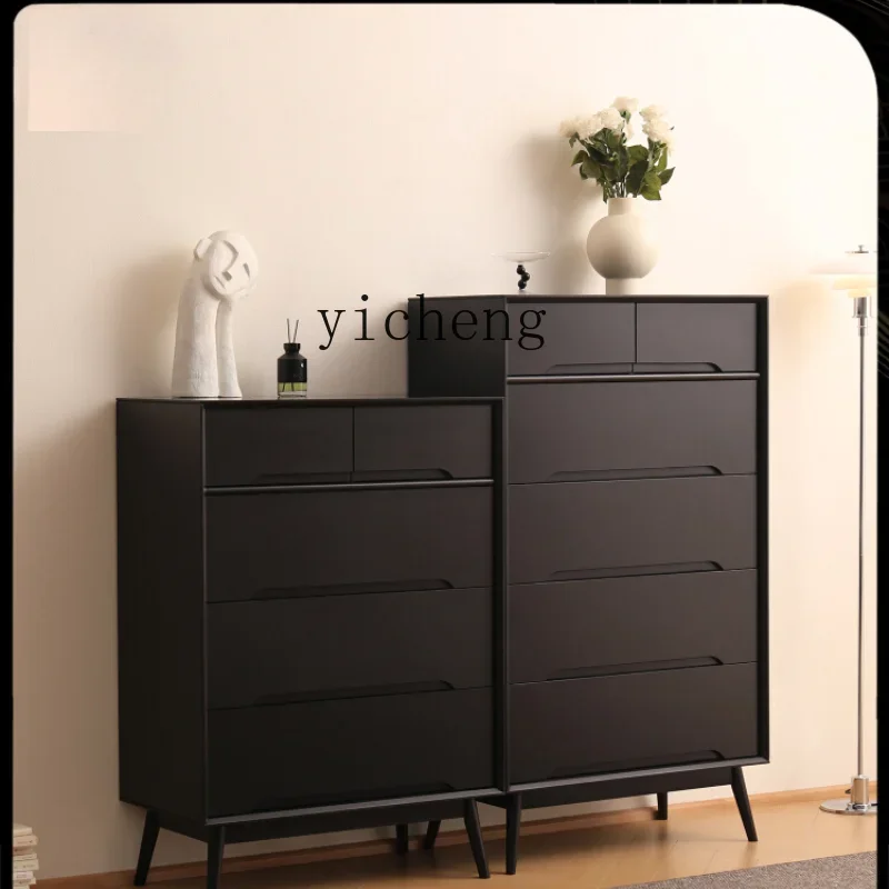 ZC Solid Wood Chest of Drawers Simple Modern Bedroom Drawer-Style Chest of Drawers Locker