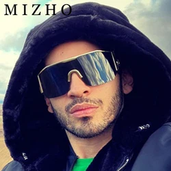 MIZHO Y2K Oversized Shades Half Frame Sunglasses Men Black Fashion Goggle Male Vintage Retro Glasses Female Women Lentes De Sol