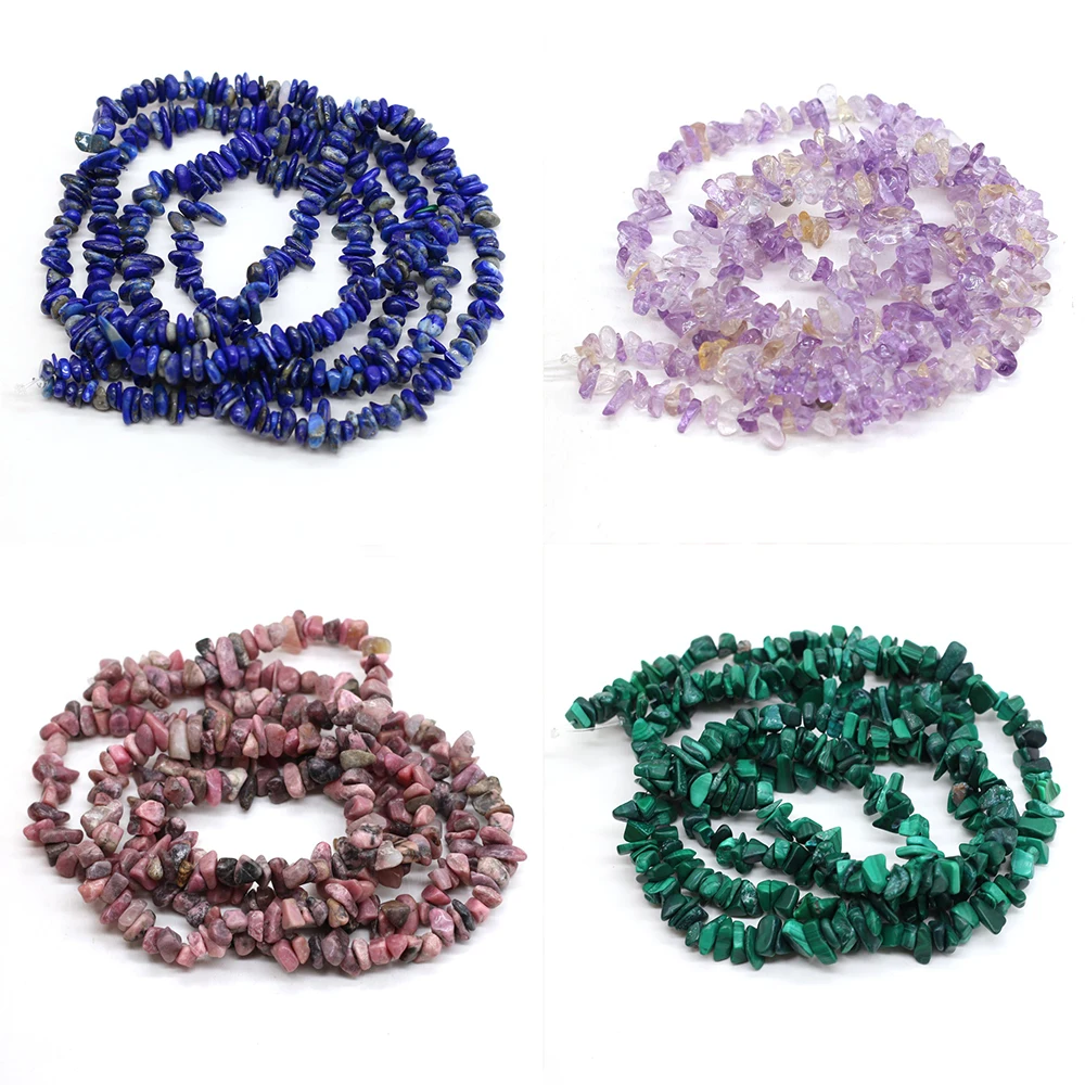 Irregular Freeform Chip Gravel Beads Natural Stone Rose Quartz Malachite Beads Jewelry Making DIY Necklace Bracelet Earring 15\'\'